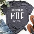 Upgraded To Milf Est 2024 Soon To Be Mom Womens Bella Canvas T-shirt Heather Dark Grey