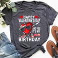 Valentine Birthday Girls Born On Valentines Day Bella Canvas T-shirt Heather Dark Grey