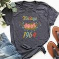 Vintage 1964 Floral 58Th Birthday Bella Canvas T-shirt Heather Dark Grey