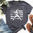 Vintage Baseball American Flag For Boys Girls Women Bella Canvas T-shirt Heather Dark Grey
