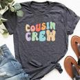 Vintage Cousin Crew Groovy Retro Family Matching Cool Bella Canvas T-shirt Heather Dark Grey