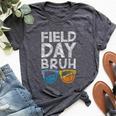 Vintage Field Day Bruh Fun Day Field Trip Student Teacher Bella Canvas T-shirt Heather Dark Grey