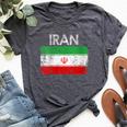 Vintage Iran Iranian Flag Pride Bella Canvas T-shirt Heather Dark Grey