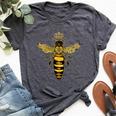 Vintage Queen Bee Earth Day Nature Love Save The Bees Bella Canvas T-shirt Heather Dark Grey