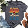 Vintage Retro My Favorite Teacher Calls Me Dad Father's Day Bella Canvas T-shirt Heather Dark Grey