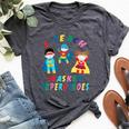 Virtual Teaching I Teach Masked Superheroes Pre-K Teacher Bella Canvas T-shirt Heather Dark Grey