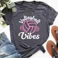 Volleyball Vibes Volleyball For Girls Ns Women Bella Canvas T-shirt Heather Dark Grey