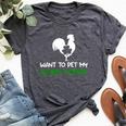 Want To Pet My Lucky Cock St Patrick's Day Chicken Pun Bella Canvas T-shirt Heather Dark Grey