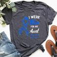 I Wear Blue For My Aunt Colorectal Colon Cancer Awareness Bella Canvas T-shirt Heather Dark Grey