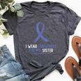 I Wear Periwinkle For My Sister Esophageal Cancer Awareness Bella Canvas T-shirt Heather Dark Grey