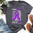 I Wear Purple For My Mom Mother Pancreatic Cancer Awareness Bella Canvas T-shirt Heather Dark Grey