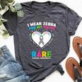 I Wear Zebra For My Sister Rare Disease Awareness Bella Canvas T-shirt Heather Dark Grey