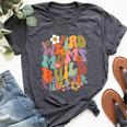 Weird Moms Build Character Groovy Retro Mama Mother's Day Bella Canvas T-shirt Heather Dark Grey