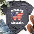Welcome To America Patriotic Butterfly New American Citizen Bella Canvas T-shirt Heather Dark Grey