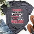 Welder Wife Welder Girlfriend Birthday Bella Canvas T-shirt Heather Dark Grey