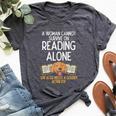 Woman Book Librarian Reading Golden Retriever Dog Women Bella Canvas T-shirt Heather Dark Grey