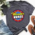 Wonder Nurse Super Woman Power Superhero Birthday Bella Canvas T-shirt Heather Dark Grey