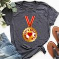 World's Best Mom Gold Medal Mother's Day Bella Canvas T-shirt Heather Dark Grey