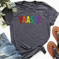 Yaasss Gay Pride Rainbow Yas Queen Meme Saying Lgbtq Bella Canvas T-shirt Heather Dark Grey