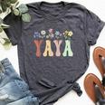 Yaya Wildflower Floral Yaya Bella Canvas T-shirt Heather Dark Grey