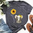 You-Are-My-Sunshine Elephant Sunflower Hippie Quote Song Bella Canvas T-shirt Heather Dark Grey