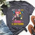 Just A Girl Who Loves Anime And Sketching Girls Bella Canvas T-shirt Heather Deep Teal