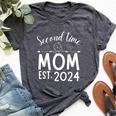 Second Time Mom Pregnancy Mother's Day Soon To Be Mom Bella Canvas T-shirt Heather Deep Teal