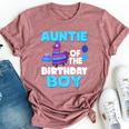 Auntie Of The Birthday Boy Llama Family Party Decorations Bella Canvas T-shirt Heather Dark Grey