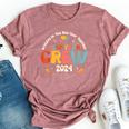 Groovy 2024 New Year's Crew Family Couple Friends Matching Bella Canvas T-shirt Heather Dark Grey