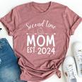 Second Time Mom Pregnancy Mother's Day Soon To Be Mom Bella Canvas T-shirt Heather Dark Grey