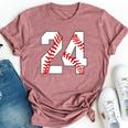 24 Baseball Lover Twenty-Four Player Baseball Mom Jersey Bella Canvas T-shirt Heather Mauve