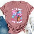 5Th Birthday Girl 5 Years Ice Cream Number 5 Bella Canvas T-shirt Heather Mauve