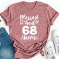 68Th Birthday Woman Girl Blessed By God For 68 Years Bella Canvas T-shirt Heather Mauve
