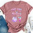 7Th Bday Rolling Into 7 Birthday Girl Roller Skate Party Bella Canvas T-shirt Heather Mauve