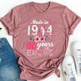 80 Year Old Made In 1944 Floral Flower 80Th Birthday Womens Bella Canvas T-shirt Heather Mauve