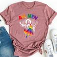 Ah Lgbt Gay Pride Jesus Rainbow Flag Bella Canvas T-shirt Heather Mauve