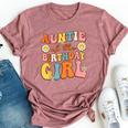Auntie Of The Birthday Girl Niece Groovy Aunt Retro Theme Bella Canvas T-shirt Heather Mauve