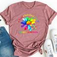 Autism Awareness Accept Understand Love Asd Sunflower Women Bella Canvas T-shirt Heather Mauve