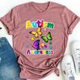 Autism Awareness Butterfly Puzzle Pieces Bella Canvas T-shirt Heather Mauve