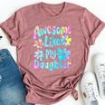 Awesome Like My Daughter Mommy Groovy Graphic Mother's Day Bella Canvas T-shirt Heather Mauve