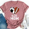 Ball Mom Heart Football Soccer Mom Bella Canvas T-shirt Heather Mauve