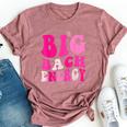 Big Bach Energy Bridesmaid Pink Groovy Bachelorette Party Bella Canvas T-shirt Heather Mauve