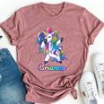 Brianna Name Personalized Custom Rainbow Unicorn Dabbing Bella Canvas T-shirt Heather Mauve
