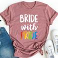 Bride With Pride Rainbow Lesbian Bachelorette Party Wedding Bella Canvas T-shirt Heather Mauve