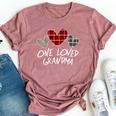 Buffalo Plaid One Loved Grandma Heart Valentine's Day Bella Canvas T-shirt Heather Mauve