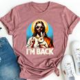 Bunny Christian Jesus Guess Who's Back Happy Easter Day Bella Canvas T-shirt Heather Mauve