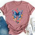 Butterfly With Flowers I Aesthetic Butterfly Bella Canvas T-shirt Heather Mauve