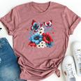 Butterfly Flowers Red White And Blue 4Th Of July Patriotic Bella Canvas T-shirt Heather Mauve