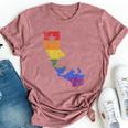 California Lgbtq Gay Lesbian Pride Rainbow Flag Bella Canvas T-shirt Heather Mauve