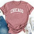 Chicago Illinois Vintage Varsity Style College Group Trip Bella Canvas T-shirt Heather Mauve